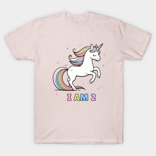 Magical Unicorn Birthday T-Shirt – I Am 2 – Perfect for Toddler Celebrations T-Shirt